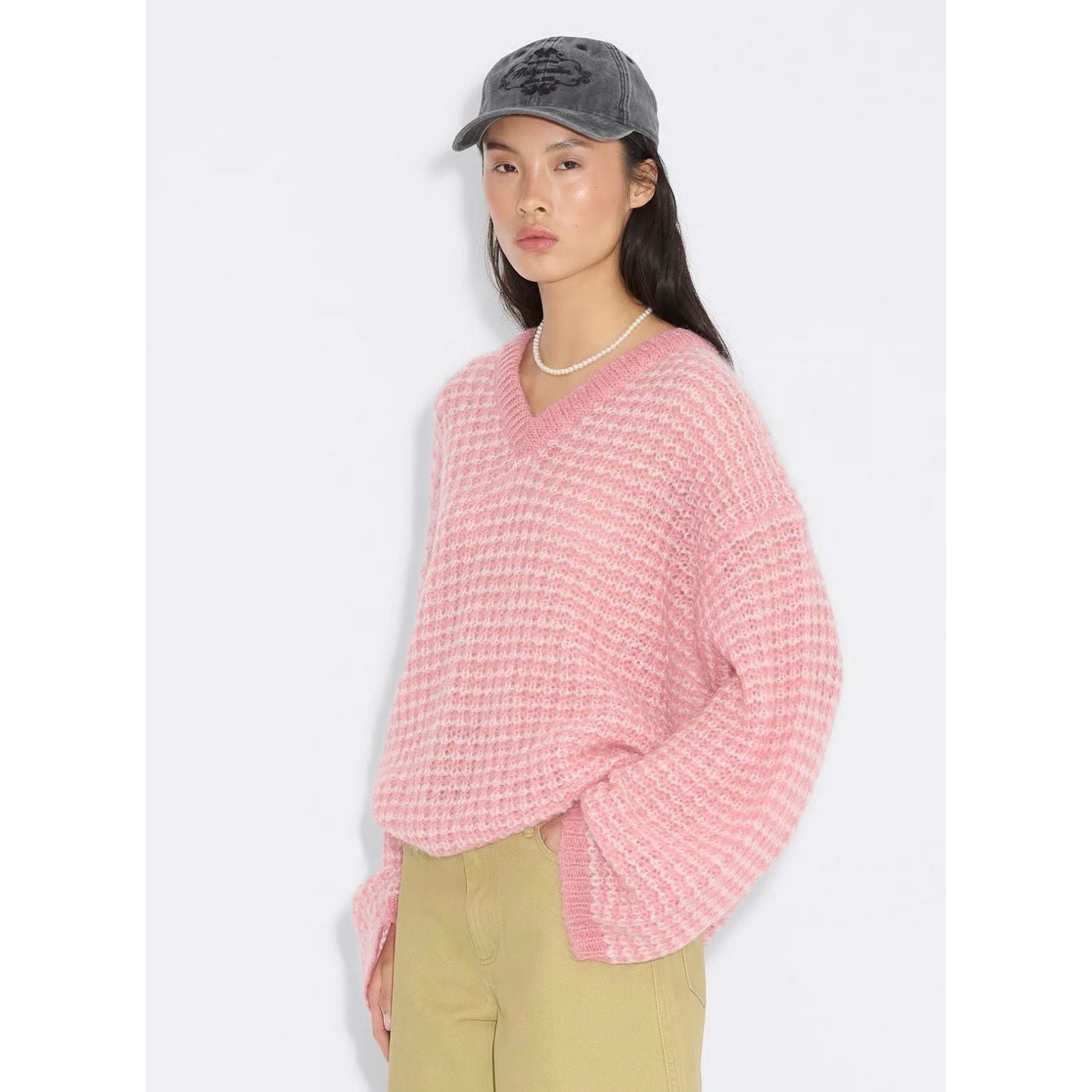 Boxy Mohair V-Neck