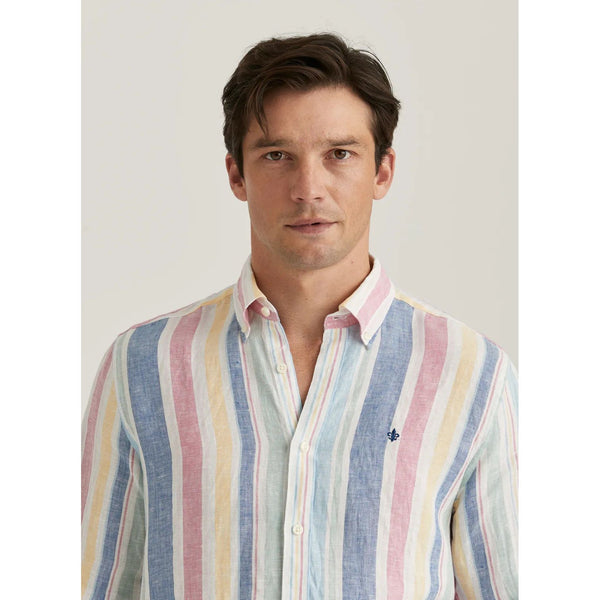 Linen Happy Stripe Shirt-Classic Fit