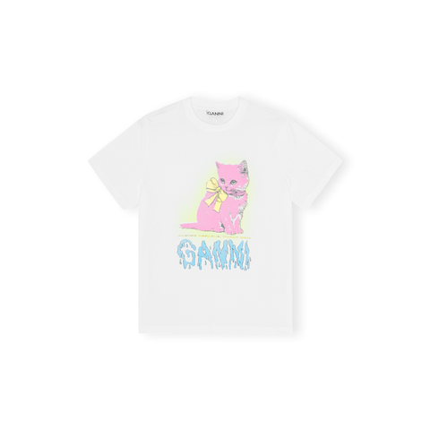 Basic Cotton Jersey Neon Kitty T-shirt