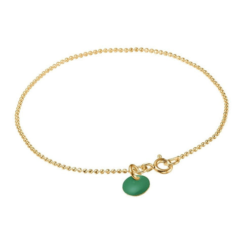 Bracelet, Ball Chain Petrol Green