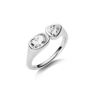 You & Me Signet Ring silver