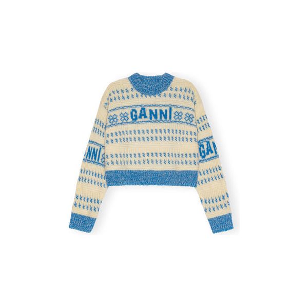 Graphic Lambswool Cropped O-neck