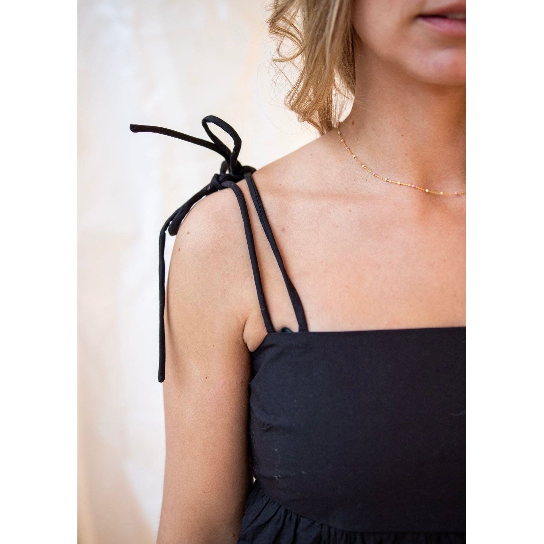 Cotton Poplin String Midi Dress