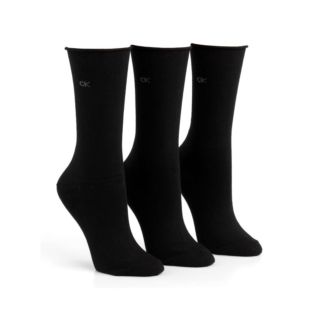 Ck 3pk Roll Top Crew Sock woman