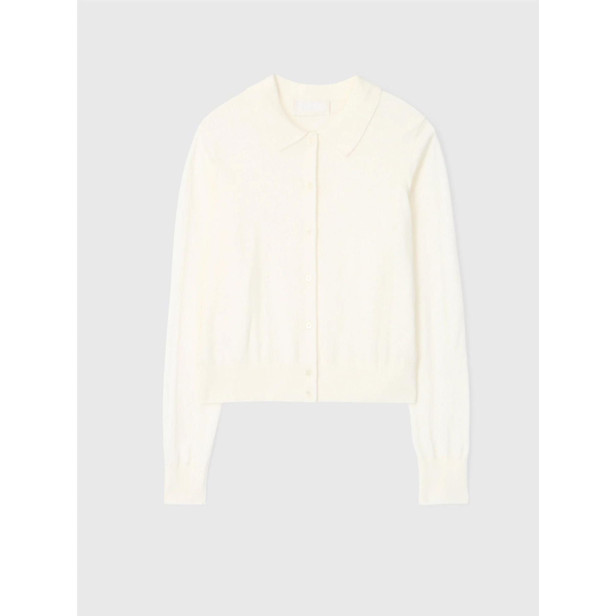 Cotton Silk Collared Cardigan