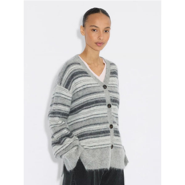Fluffy Stripe Cardigan