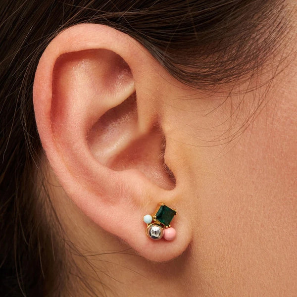 Bouquet Green Bling Earring