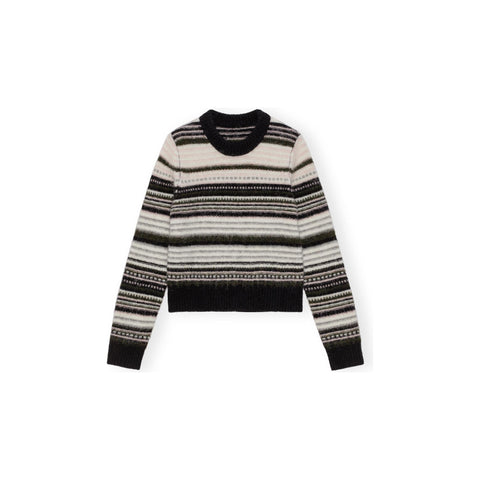 Soft Wool Stripe O-neck