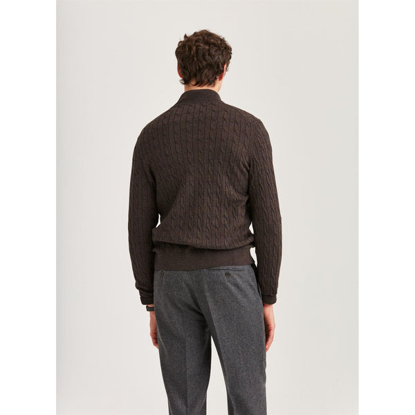 Merino Cable Zip Cardigan Herre