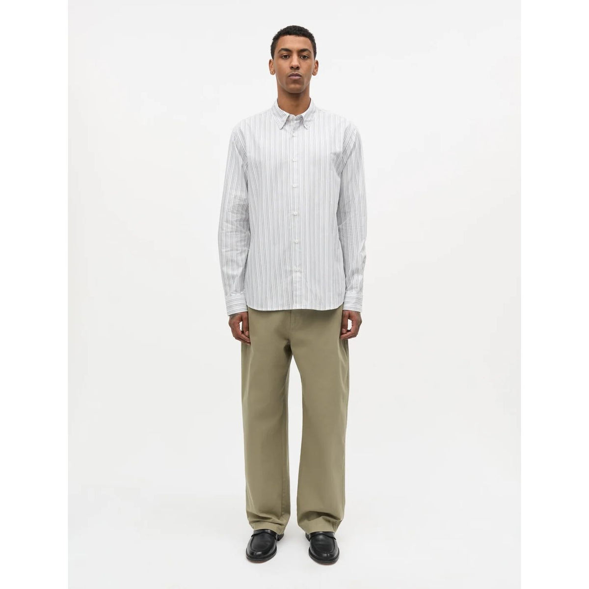 Cotton Oxford Sune Stripe Shirt BD Herre