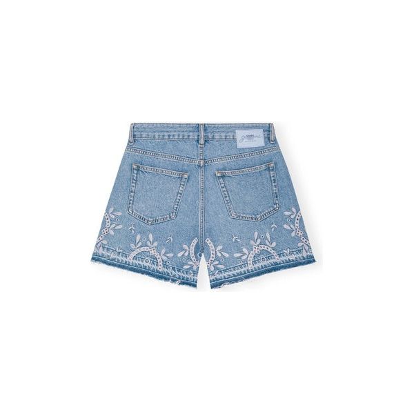 Broderie Anglaise Denim Shorts
