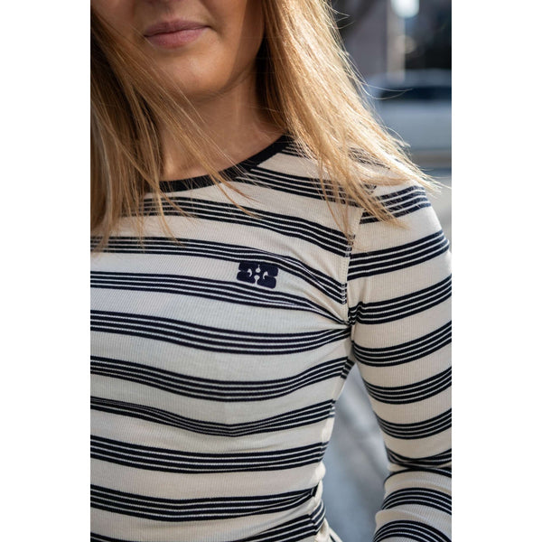 Striped Soft Cotton Rib Long Sleeve T-Shirt