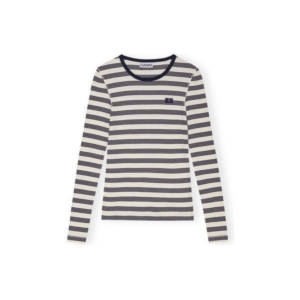Striped Soft Cotton Rib Long Sleeve T-Shirt