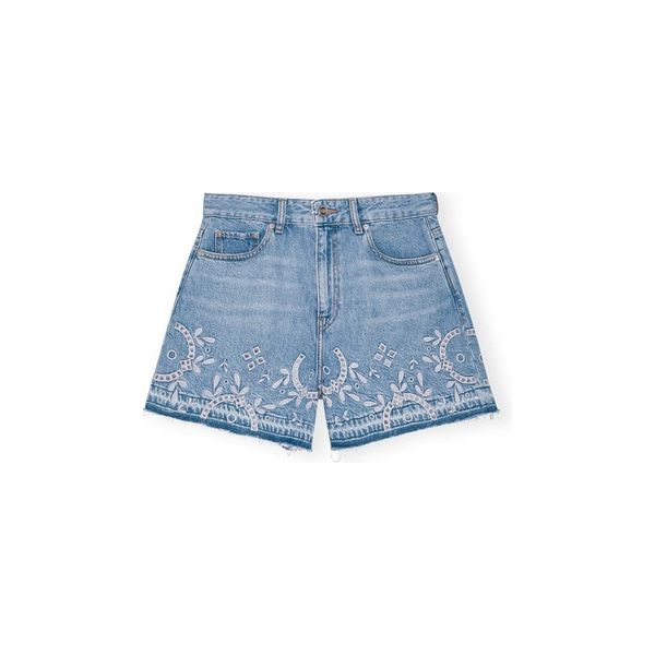 Broderie Anglaise Denim Shorts
