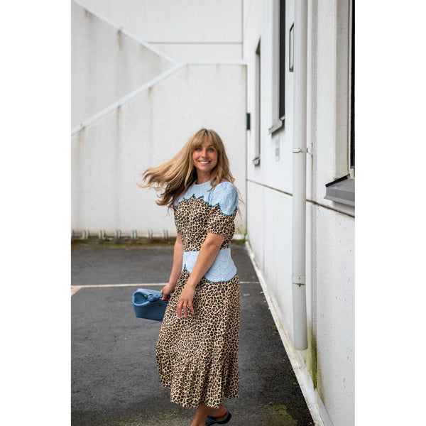 Leopard Midi Dress Embroidery