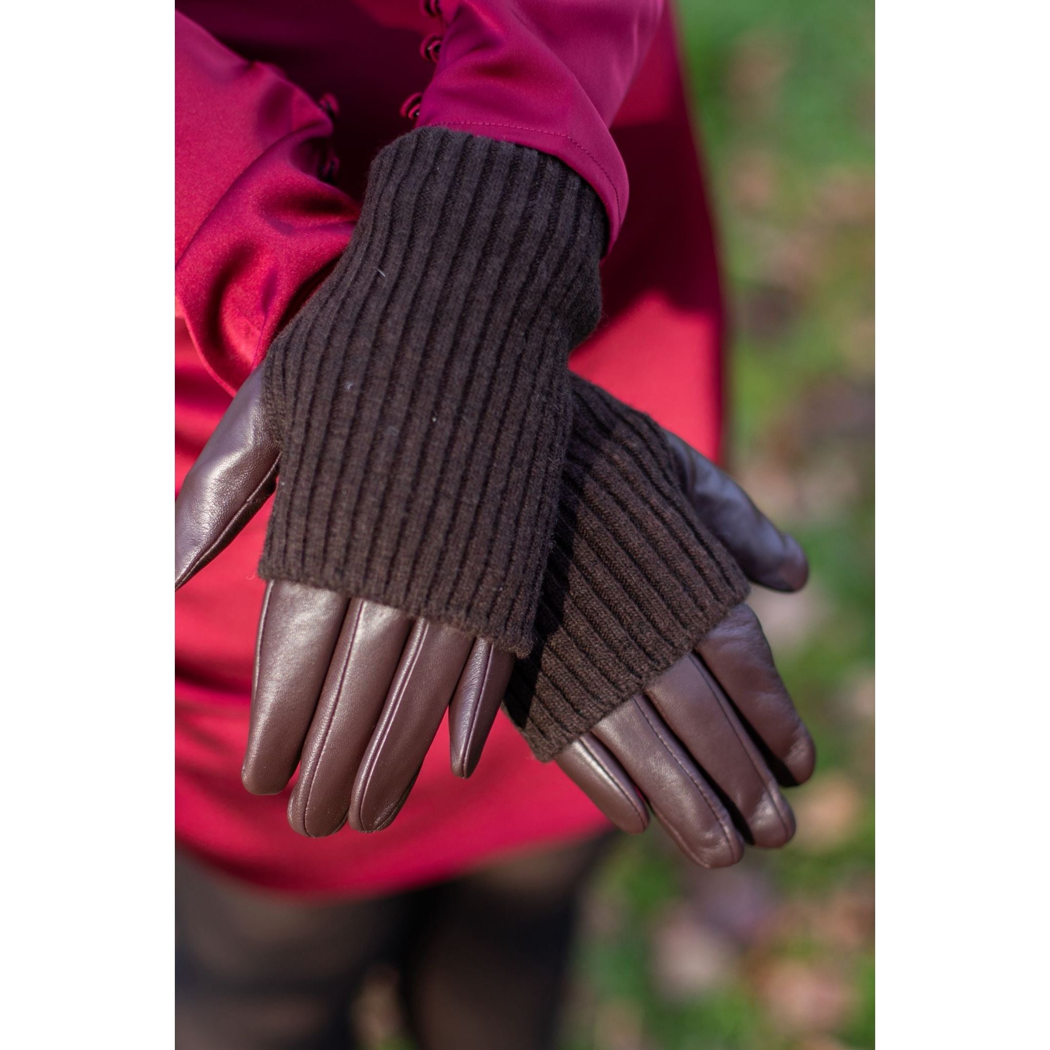 Leather Knit Hansker