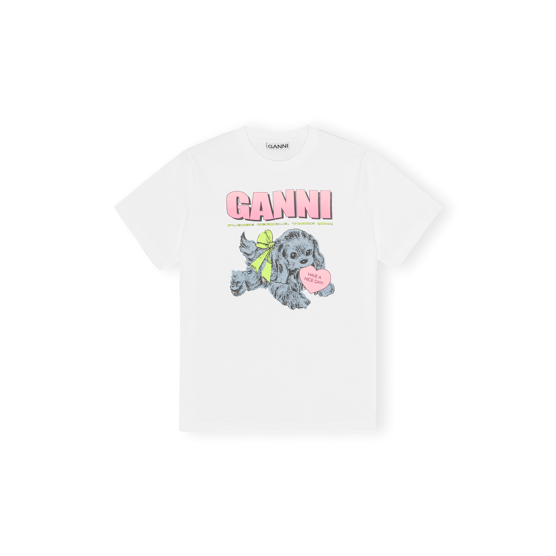 Basic Cotton Jersey Neon Puppy T-shirt