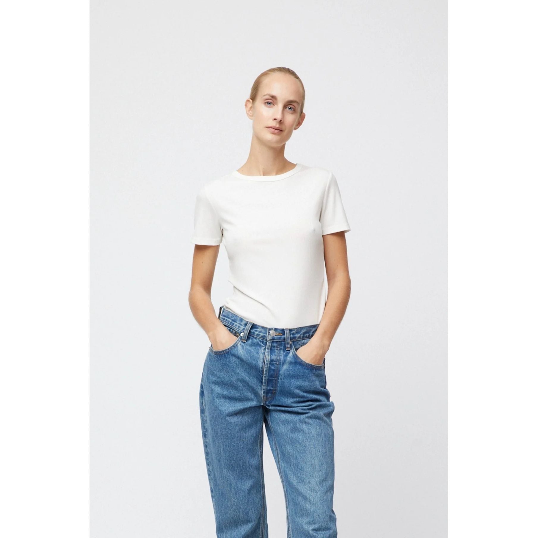 Ribbed Cap Sleeve Tee