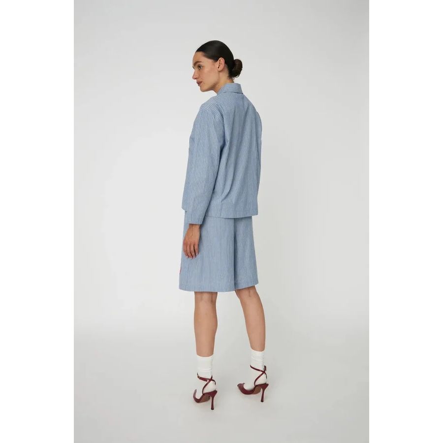 Striped Anchor Embroidered Shirt