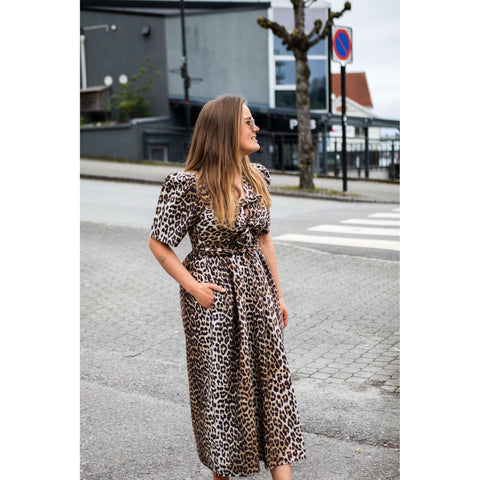 Printed Cotton Tie Strap Midi Dress