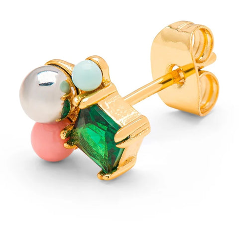 Bouquet Green Bling Earring