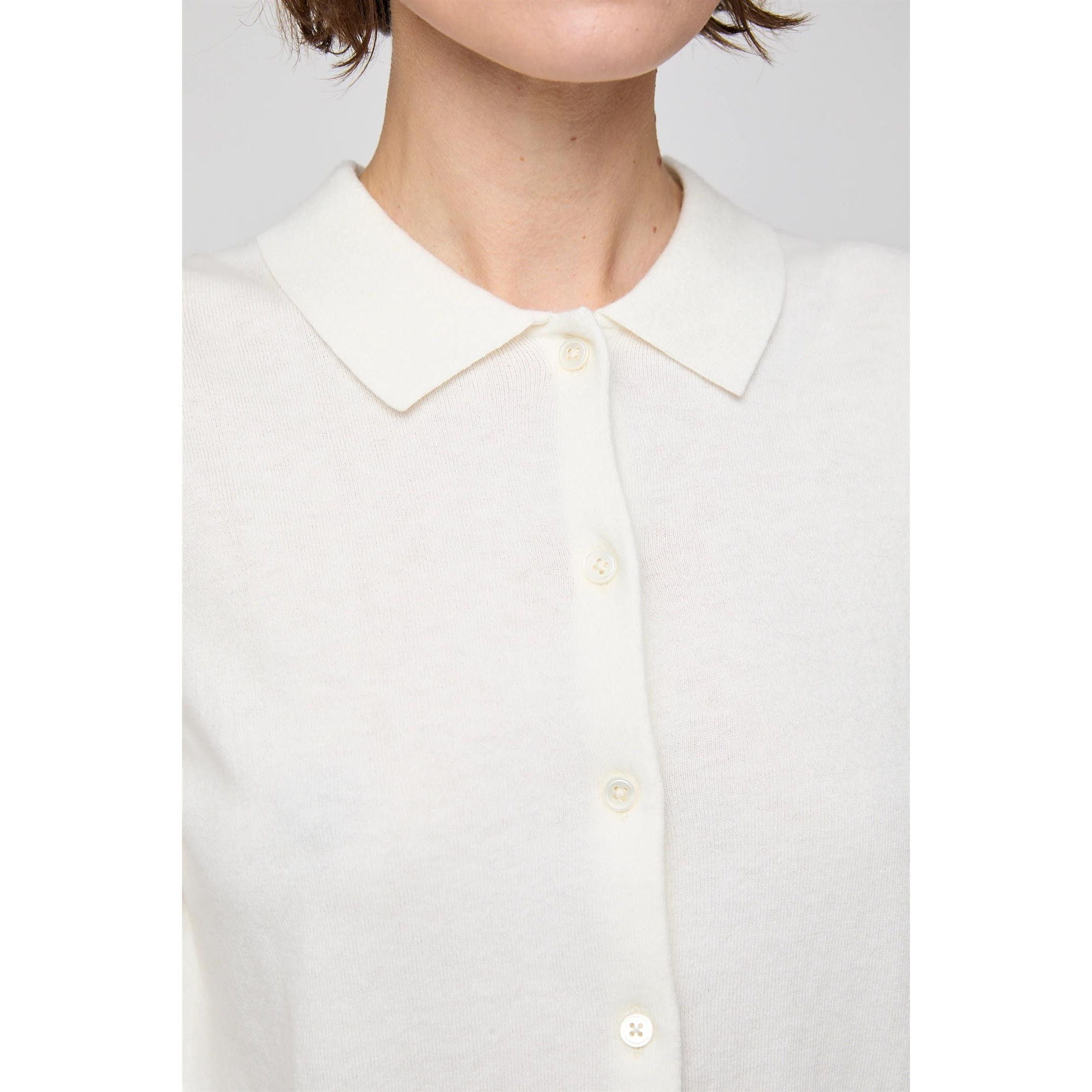 Cotton Silk Collared Cardigan