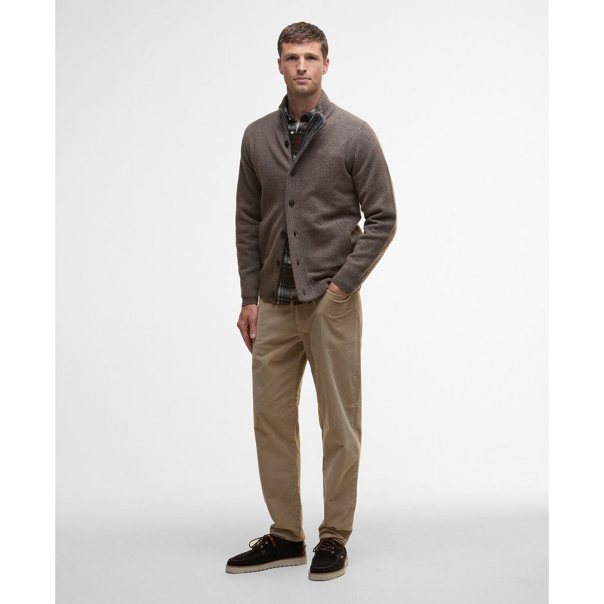 Barbour Ess Patch Zip Through Knitted Jumper Herre