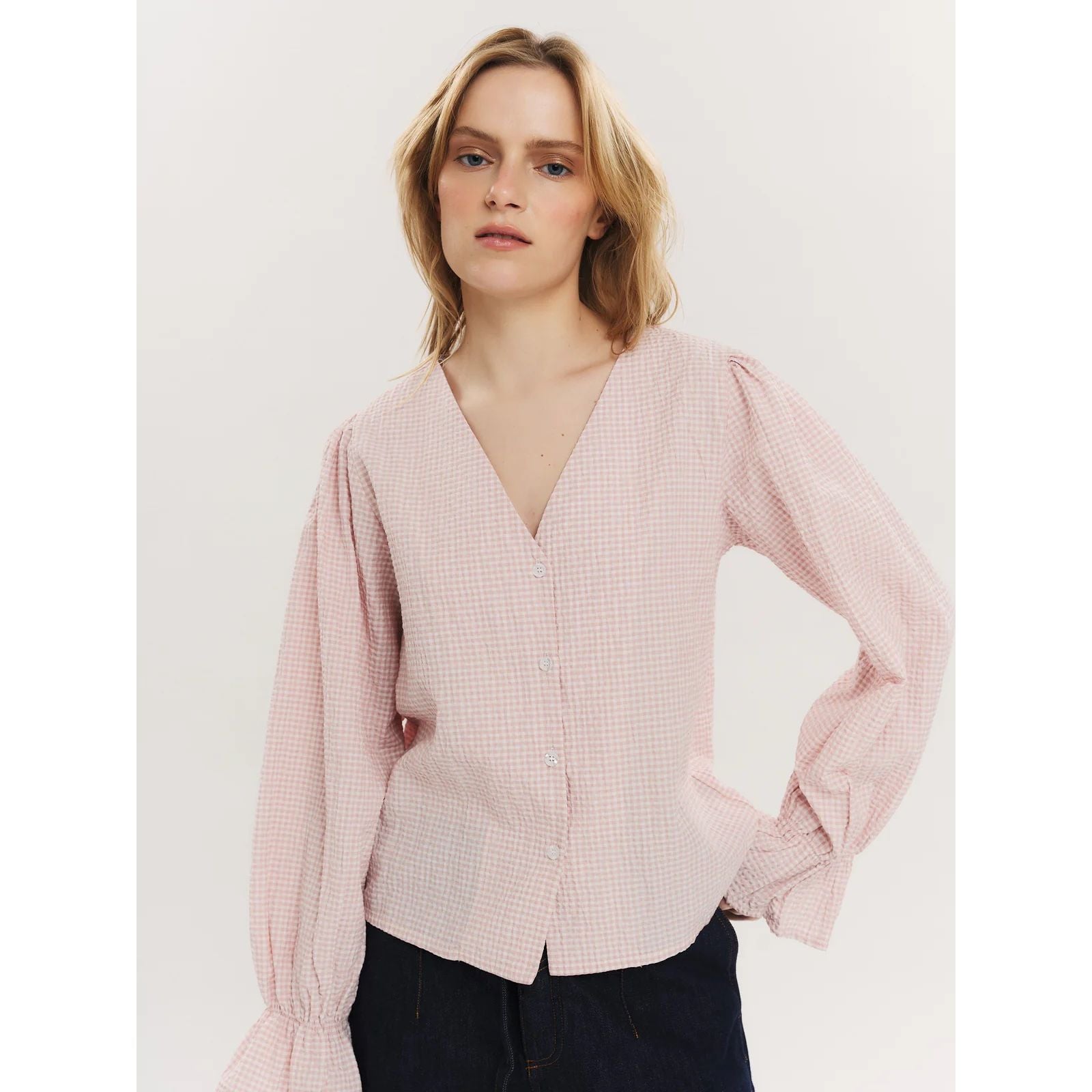 Indiana LS Button Blouse
