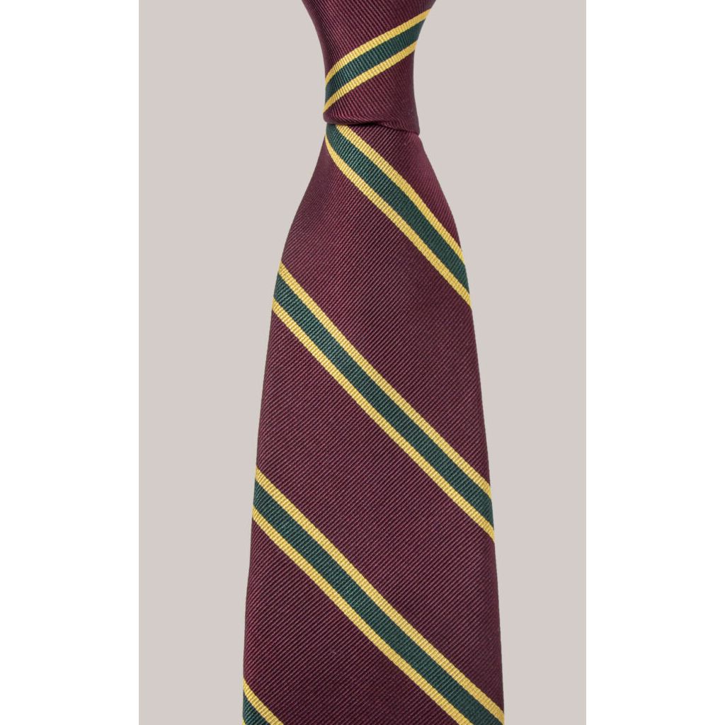 Burgundy Triple Stripe Silk Tie