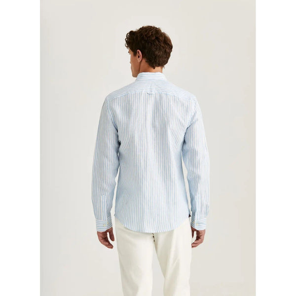 Douglas Linen Stripe Shirt-Classic Fit