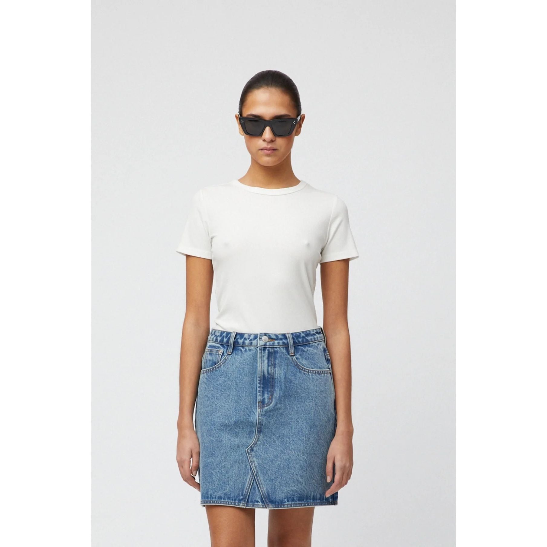 Ribbed Cap Sleeve Tee