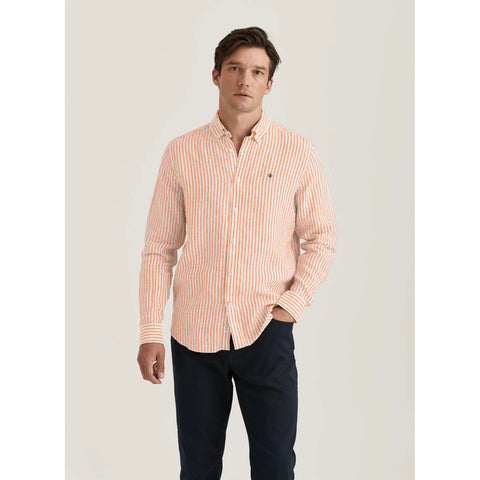 Douglas Linen Stripe Shirt-Classic Fit