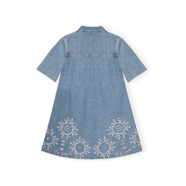 Broderie Anglaise Denim Mini Dress