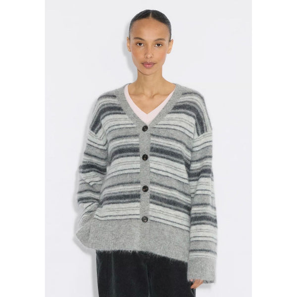 Fluffy Stripe Cardigan