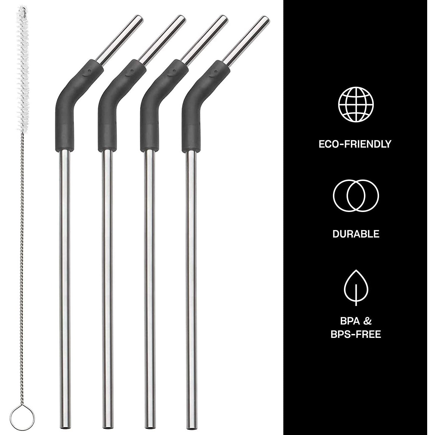 Stainless steel straw set