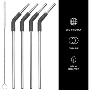 Stainless steel straw set