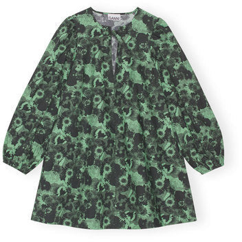 Printed Cotton A-shaped Mini Dress
