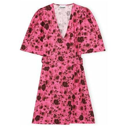 Mini Dress Printed Cotton Poplin