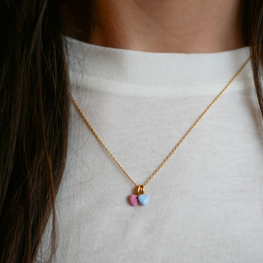 Enamel charm, heart