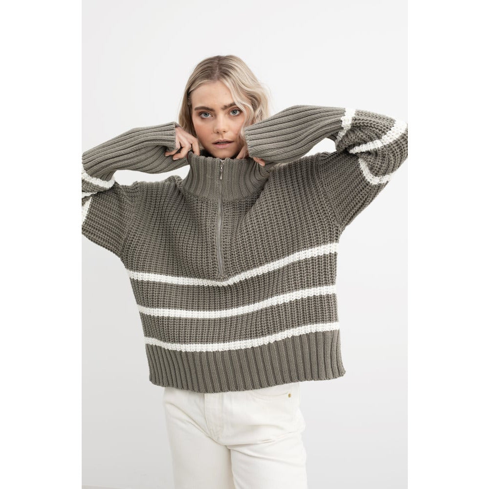 Sissel Stripe Zip Knit