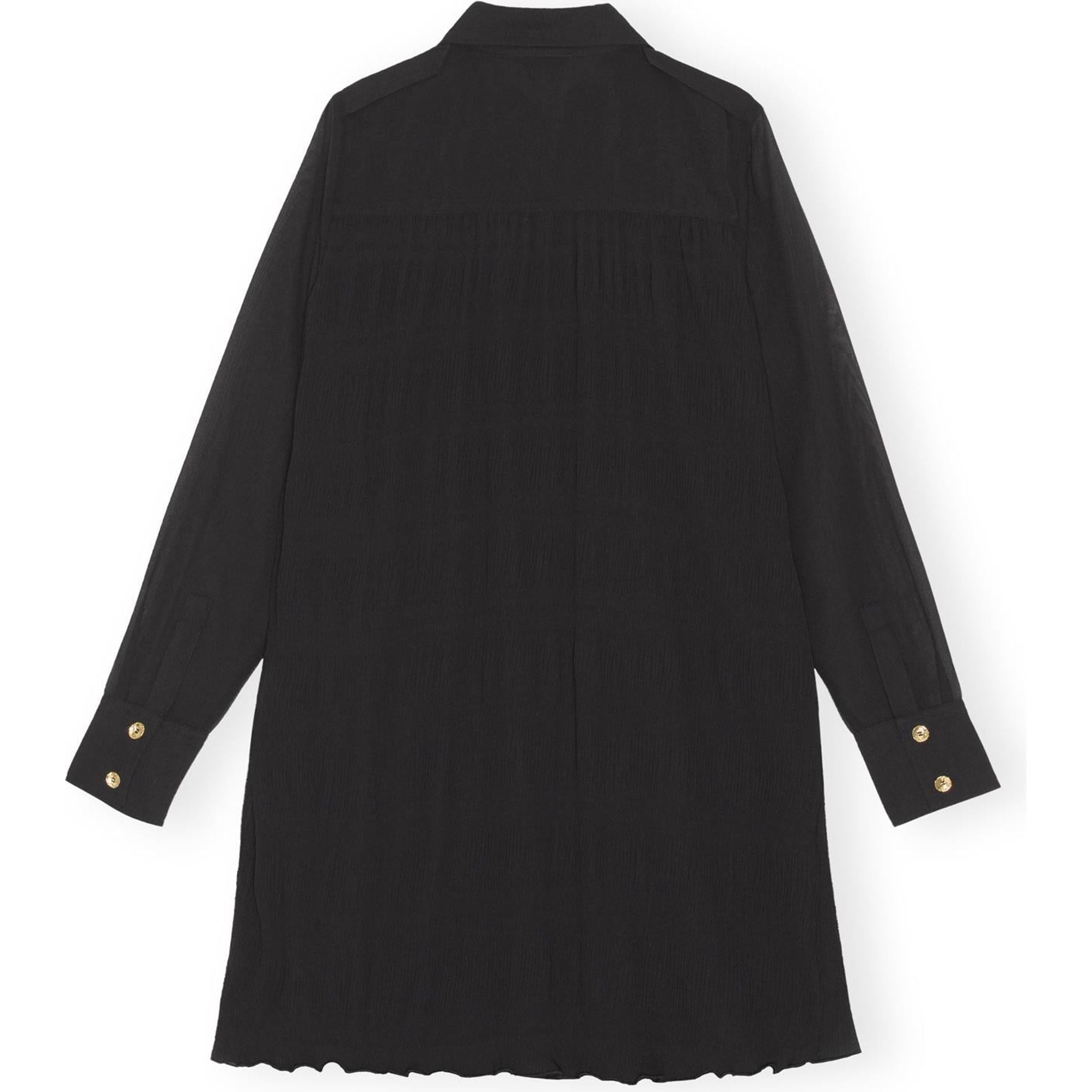 Pleated Georgette Shirt Dress
