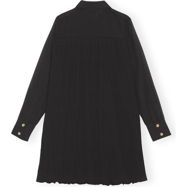 Pleated Georgette Shirt Dress