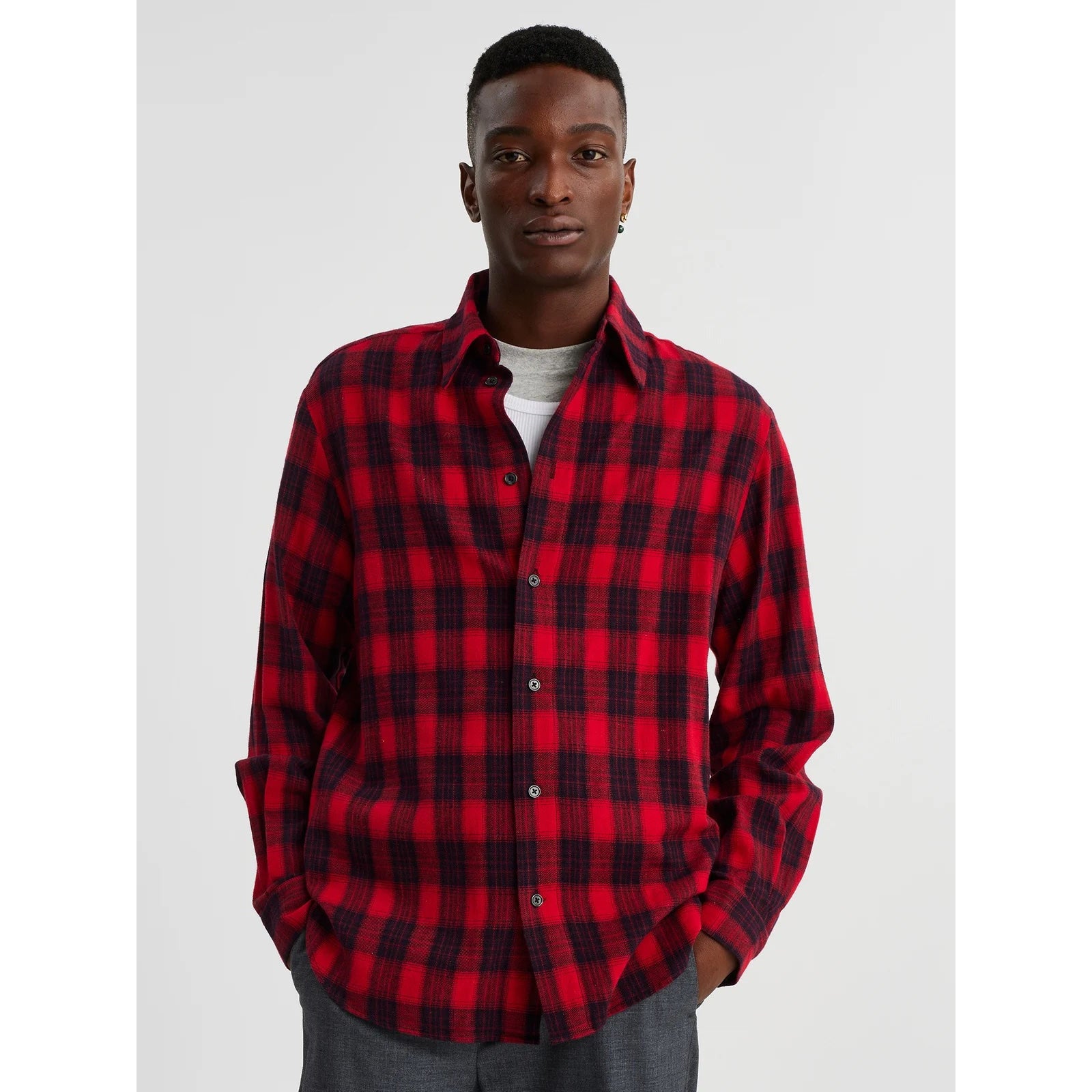 M. Elja Red Check Shirt Herre