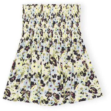 Printed Crepe Smock Mini Skirt