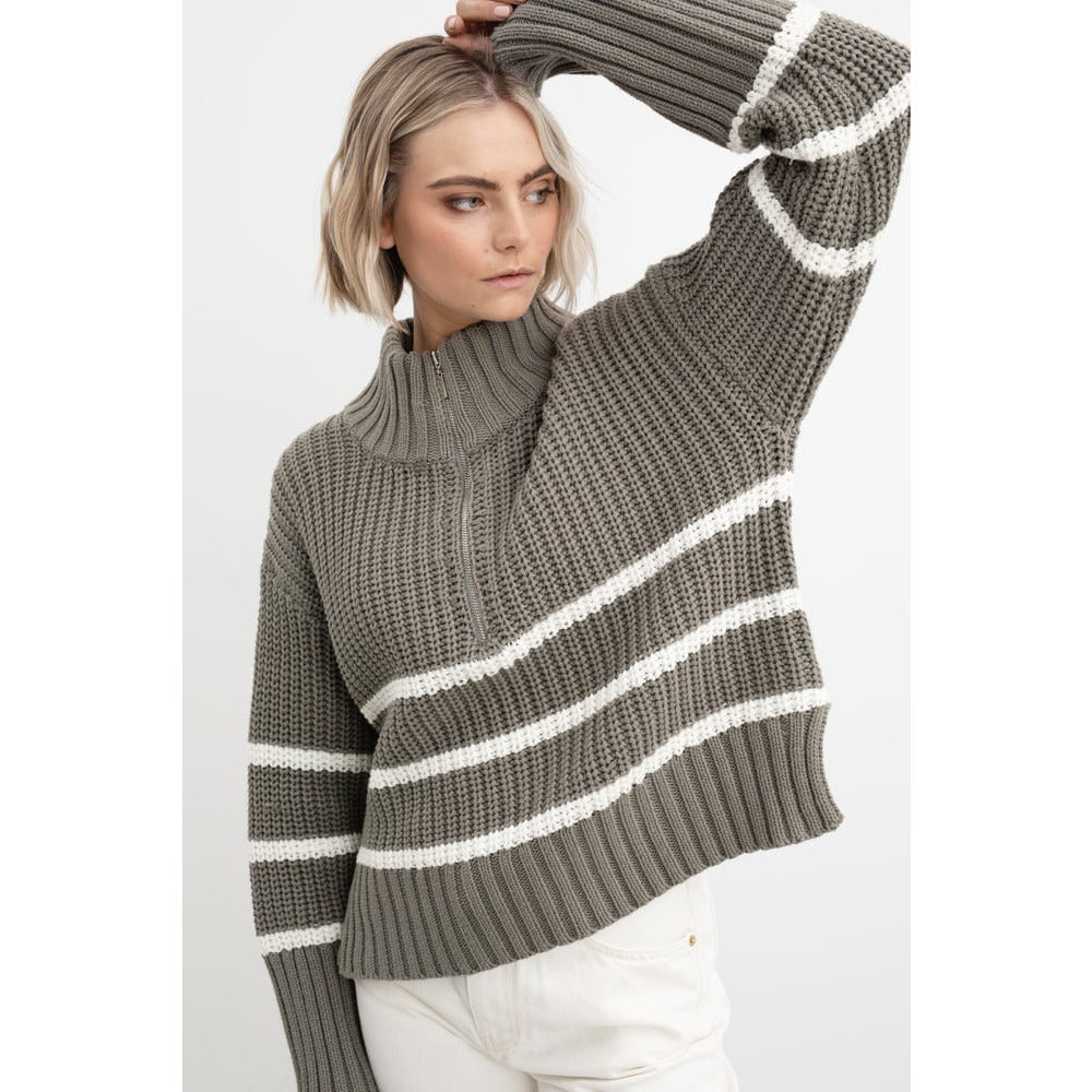 Sissel Stripe Zip Knit