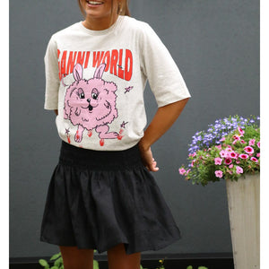 Crinkled Georgette Smock Mini Skirt
