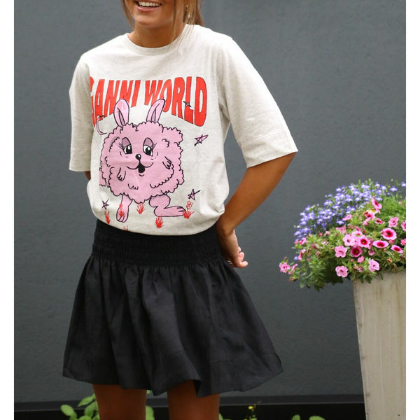 Crinkled Georgette Smock Mini Skirt