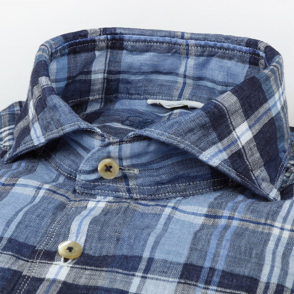 Fitted Body Shirt/22 RC Cuff Linen Checked
