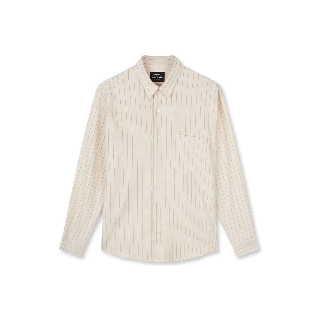Cotton Linen Malte Stripe Shirt Herre