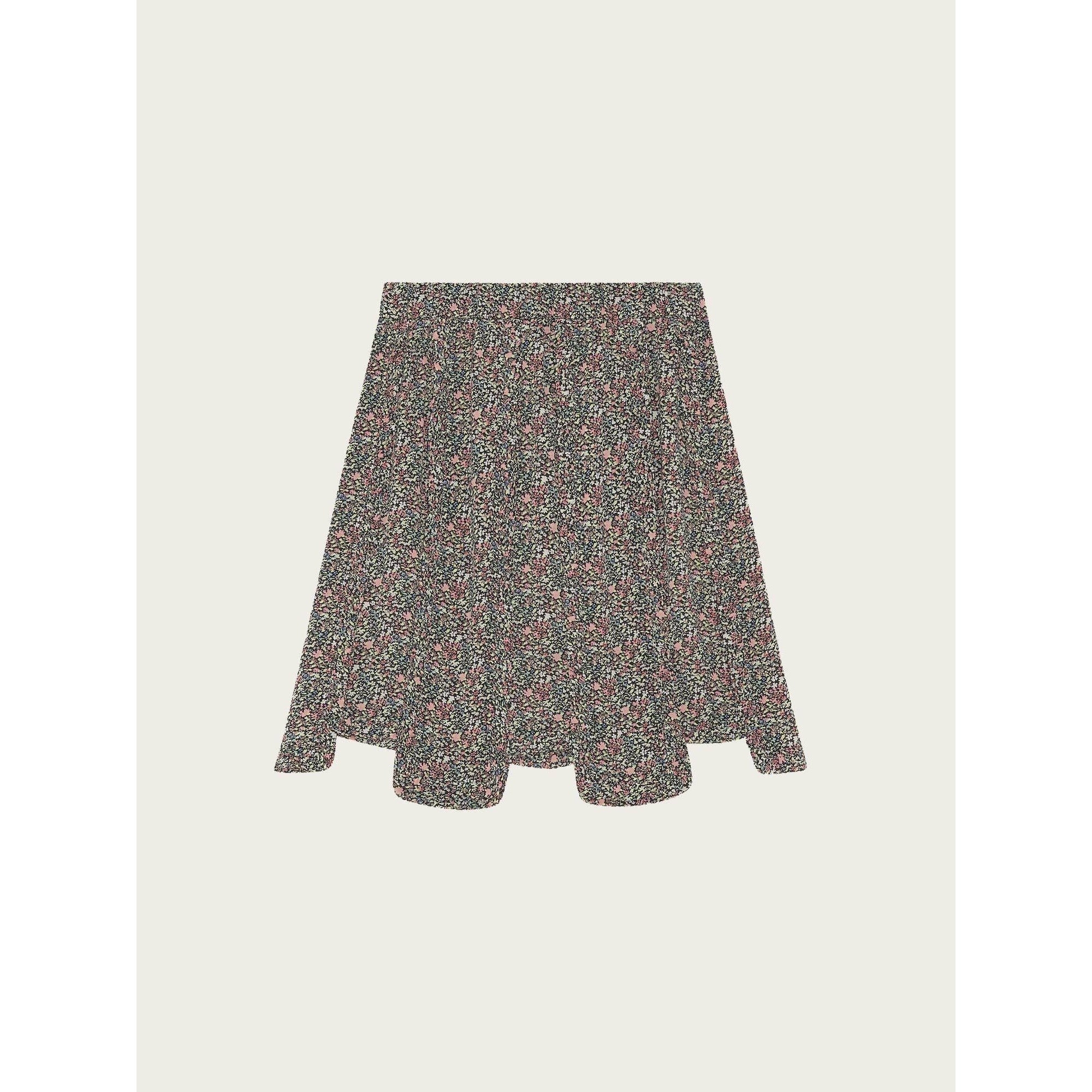Printed Light Crepe Mini Skirt